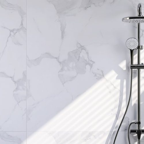 3d,Render,Modern,Design,Rain,Shower,System,Faucet,On,Empty